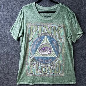 Pink Floyd Dark Side of the Moon Graphic Tee Goodie Two Sleeves Green OS Mens